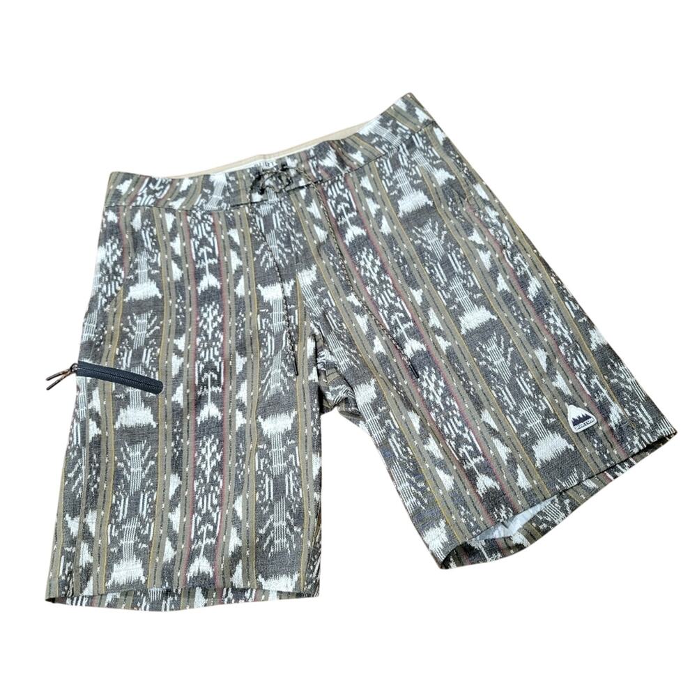 Burton Moxie Board Shorts Lace Up Zip Fly Zip Pocket Lightweight Reg Fit Size 30